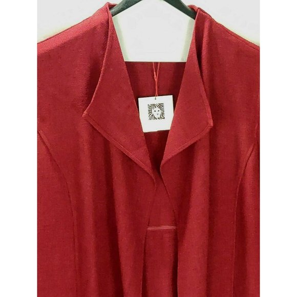 Anne Klein Womens Jacket Plus Size 1X Red Open - Picture 8 of 14